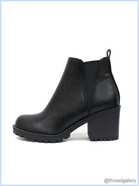Soda Origami Women's Mid Heel Ankle Bootie with Double Elastic Gore